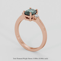 1.10 Ct. Bluish Green Sapphire Ring, 18K Rose Gold 2