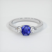 0.66 Ct. Blue Sapphire Ring, 10K White Gold 1