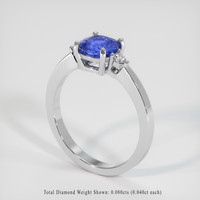 1.22 Ct. Purplish Blue Sapphire Ring, 10K White Gold 2