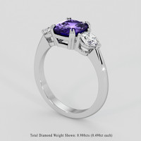 2.77 Ct. Violet Sapphire Ring, 10K White Gold 2