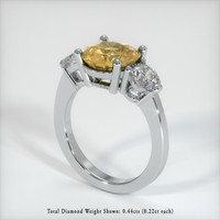 2.54 Ct. Yellow Sapphire Ring, 10K White Gold 2