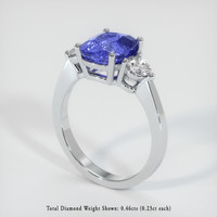 3.00 Ct. Color Change Sapphire Ring, 14K White Gold 2