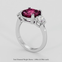 4.78 Ct. Purplish Pink Rhodolite Garnet Ring, 14K White Gold 2