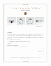 Three Stone Ruby Ring 1.08 Ct., 14K White Gold Appraisal