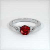 Three Stone Ruby Ring 1.08 Ct., 14K White Gold Preview