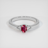 0.41 Ct. Ruby Ring, 14K White Gold 1