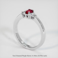 0.41 Ct. Ruby Ring, 14K White Gold 2