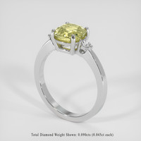 1.96 Ct. Yellow Sapphire Ring, 14K White Gold 2
