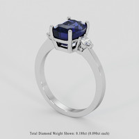 3.18 Ct. Blue Sapphire Ring, 14K White Gold 2