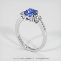 2.24 Ct. Blue Sapphire Ring, 14K White Gold 2