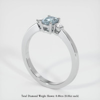 0.55 Ct. Sapphire Ring, 14K White Gold 2