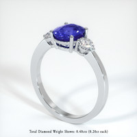 2.28 Ct. Sapphire Ring, 18K White Gold 2