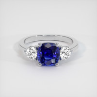 2.00 Ct. Sapphire Ring, 18K White Gold 1