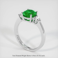 1.55 Ct. Emerald Ring, 18K White Gold 2