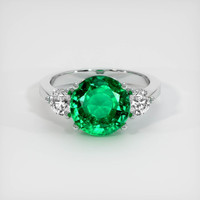 3.59 Ct. Emerald Ring, 18K White Gold 1