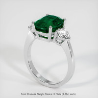 2.97 Ct. Emerald Ring, 18K White Gold 2