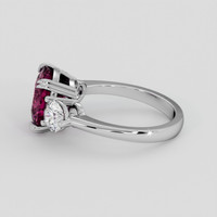 4.78 Ct. Purplish Pink Rhodolite Garnet Ring, 18K White Gold 4