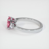 2.24 Ct. Reddish Pink Sapphire Ring, 18K White Gold 4