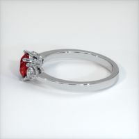 Three Stone Ruby Ring 1.08 Ct., 18K White Gold Preview
