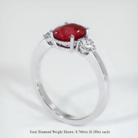 2.35 Ct. Ruby Ring, 18K White Gold 2