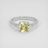 1.96 Ct. Yellow Sapphire Ring, 18K White Gold 1
