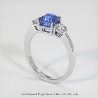 2.24 Ct. Blue Sapphire Ring, 18K White Gold 2