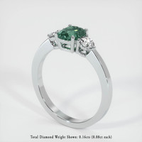 0.88 Ct. Sapphire Ring, 18K White Gold 2