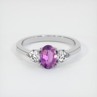 0.80 Ct. Sapphire Ring, 18K White Gold 1
