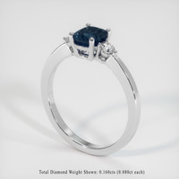1.07 Ct. Sapphire Ring, 18K White Gold 2
