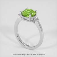 2.94 Ct. Green Sapphire Ring, 18K White Gold 2