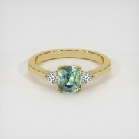 1.98 Ct. Bluish Green Sapphire Ring, 10K Yellow Gold 1