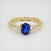 1.03 Ct. Blue Sapphire Ring, 14K Yellow Gold 1