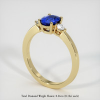 1.03 Ct. Blue Sapphire Ring, 14K Yellow Gold 2