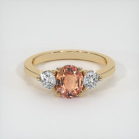 1.34 Ct. Orangish Brown Sapphire Ring, 14K Yellow Gold 1