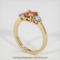 1.34 Ct. Orangish Brown Sapphire Ring, 14K Yellow Gold 2