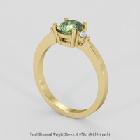 1.02 Ct. Yellowish Green Sapphire Ring, 14K Yellow Gold 2