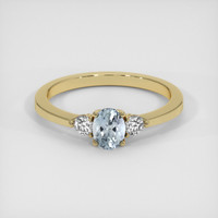 0.70 Ct. Greyish Blue Sapphire Ring, 14K Yellow Gold 1