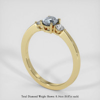 0.70 Ct. Greyish Blue Sapphire Ring, 14K Yellow Gold 2
