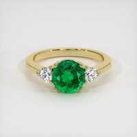 1.55 Ct. Emerald Ring, 18K Yellow Gold 1