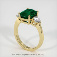 2.97 Ct. Emerald Ring, 18K Yellow Gold 2