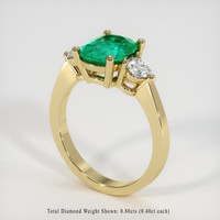 1.32 Ct. Emerald Ring, 18K Yellow Gold 2