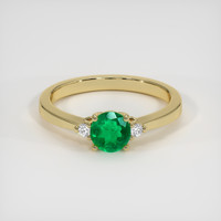 0.34 Ct. Emerald Ring, 18K Yellow Gold 1