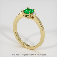 0.34 Ct. Emerald Ring, 18K Yellow Gold 2