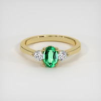 0.43 Ct. Emerald Ring, 18K Yellow Gold 1