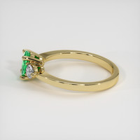 0.43 Ct. Emerald Ring, 18K Yellow Gold 4