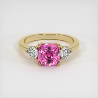 2.26 Ct. Pink Sapphire Ring, 18K Yellow Gold 1