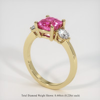 2.26 Ct. Pink Sapphire Ring, 18K Yellow Gold 2