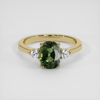 2.18 Ct. Green Sapphire Ring, 18K Yellow Gold 1