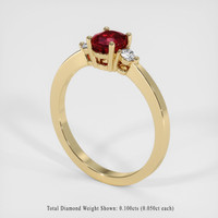 0.79 Ct. Ruby Ring, 18K Yellow Gold 2