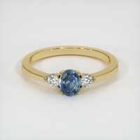 0.66 Ct. Sapphire Ring, 18K Yellow Gold 1